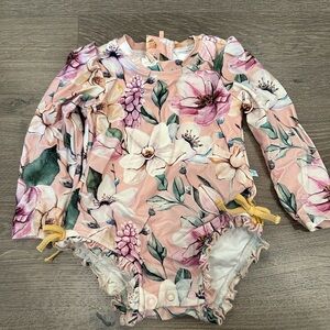 Posh Peanut Floral Long Sleeve Swimsuit